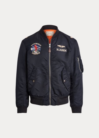Chaqueta Bomber Polo Ralph Lauren Hombre Azul Marino / Naranjas - Twill - NUHLA9321